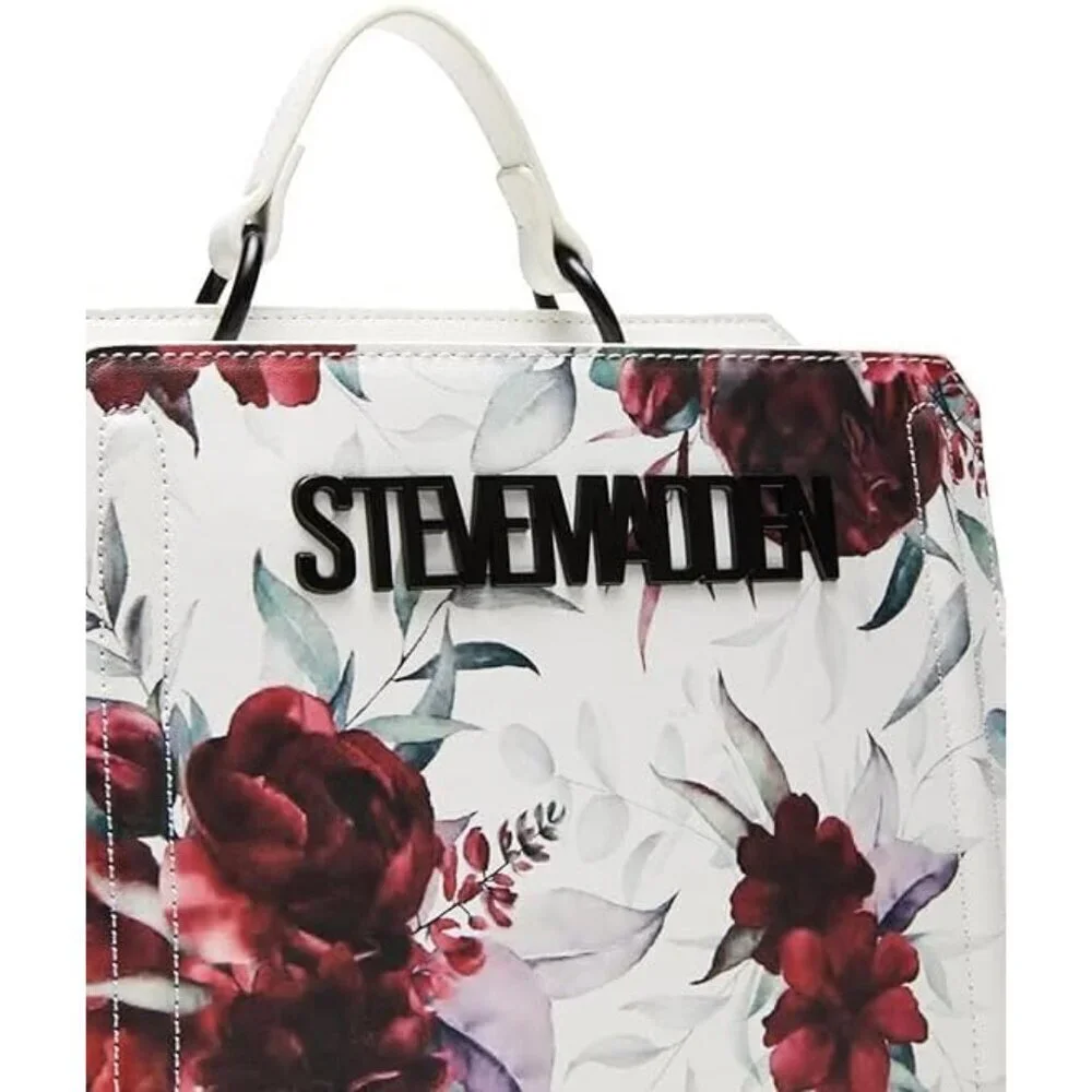 Floral Printed Satchel Womens Crossbody Bag Magnetic Closure Giftable